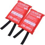 2er-Set Hochwertige Feuerlöschdecke 1m² - 100% Fiberglas, effektiver Brandsch...