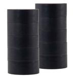 10 Rollen PVC-Klebeband schwarz - Reissfest & leise abrollbar für Haushalt & ...