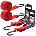 2er-Set Spanngurt 6m x 5cm rot - Sichere Ladungssicherung mit Ratsche - TÜV/G...