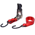 Spanngurt 3m x 2,5cm rot - TÜV/GS geprüft, 230 kg Zugfestigkeit - Sichere Lad...