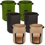 6er-Set Pflanzsäcke mit Erntefenster - für Kartoffeln & Wurzelgemüse - 43L Vo...