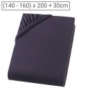 Doppelbett Qualitäts-Jersey Fixleintuch - 100% Baumwolle schwarz - Hautfreund...