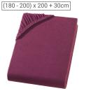 Fixleintuch Jersey Übergrösse 100% Baumwolle Bordeaux - Hautsympathisch & Atm...