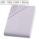 Einzelbett Premium Qualitäts-Jersey Fixleintuch - 100% Baumwolle, silber, 90x...