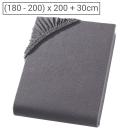 Übergrösse Premium Jersey Fixleintuch - 100% Baumwolle, anthrazit, 200 x 200 ...