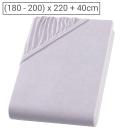Wasserbett Premium Jersey Fixleintuch - 100% Baumwolle, Silber, 200x220cm - Ö...