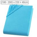 Qualitäts-Jersey Fixleintuch Übergrösse/Überlänge - 100% Baumwolle, türkis - ...