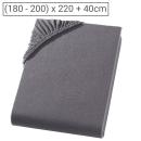 Übergrössen Jersey Fixleintuch 200x220 cm - 100% Baumwolle anthrazit - Öko-Te...