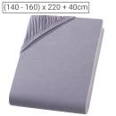 Wasser-/Boxspringbett Premium Jersey Fixleintuch - Grau, 160x220 cm - 100% Ba...