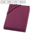 Superb Qualitäts-Jersey Fixleintuch bordeaux - Wasser-/Boxspringbett geeignet...