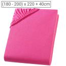 Superb Jersey Fixleintuch – Wasserbett & Boxspringbett - Magenta, 200x220cm m...