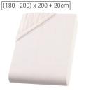 Premium Jersey Topper Fixleintuch natur 200x200 cm - für Boxspringbetten - 10...