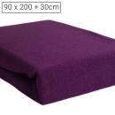 Luxus Frottee Fixleintuch Einzelbett - 80% Baumwolle 20% Mikrofaser aubergine...