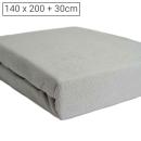 Doppelbett Luxus Frottee Fixleintuch - 140x200cm - Silber, 80% Baumwolle 20% ...