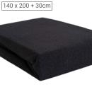 Luxus Frottee Fixleintuch - Doppelbett 140x200 cm - Schwarz - 80% Baumwolle, ...