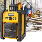 Mobiles Baustellenradio mit starkem 15W Sound, gelb/schwarz, Bluetooth, FM, N...