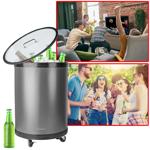 Trendiger Mobiler Getränkekühlschrank, Partykühler mit Thermostat u. Glasdeck...