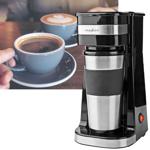 Stilvolle Edelstahl Filterkaffeemaschine (750W) mit 400ml Kaffee-To-Go-Becher...