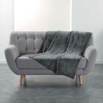 Couchdecke Grau - Kuscheldecke 125x150 cm - Weicher Polyesterstoff für gemütl...