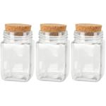 3er Set Vorratsglas mit Korkverschluss 250ml - Nachhaltiger Eckiger Glasbehäl...