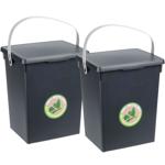 2er-Set Komposteimer Kunststoff - Geruchsdicht & fruchtfliegenfrei - Mit Henk...