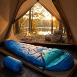 Mumienschlafsack 210x80cm blau - Optimaler Wärmehaushalt für Frühling-Sommer-...