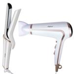 Professionelles Haarstyling-Set, elegantes weiss, mit Temperaturkontrolle – F...