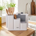 Küchenutensilienhalter inkl. Abtropflöcher mit 2 Schneidbrettern, weiss – 34 ...