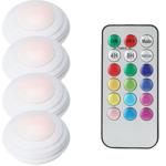 LED-Lampen 4er-Set mit Fernbedienung – kabellose Push-Lichter mit 12 Farben –...