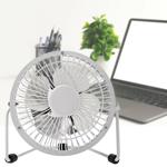 Kleiner USB Ventilator (Ø 10cm): Leiser Tischventilator (3W, weiss) aus Metal...