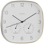 Wanduhr mit Thermo- und Hygrometer - Präzise Quarz-Uhrzeit, Raumtemperatur & ...