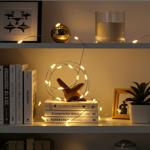 Silberdraht-Lichterkette, 80 LEDs, IP44, batteriebetrieben, warmweiss, L 395 ...