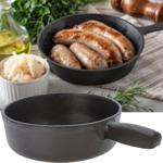 Gusseisen Grillpfanne 1.4 L - Gesundes Kochen mit wenig Fett - Exzellente Wär...