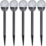 Dekorative Solar-Kugellampen: 5 Stück, 36cm, Edelstahl & Glas, warmweiss - id...