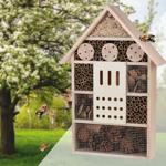 Insektenhotel, 51 x 35 x 10 cm, Nistkasten aus Naturhölzern und Zapfen für Bi...