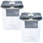 2er-Set Vorratsdose 1800ml - 4 Fächer & individuelle Deckel - Hygienisch, mot...