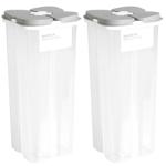 2er-Set Vorratsdose 3000 ml - 4 Fächer & individuelle Deckel - Hygienisch, mo...