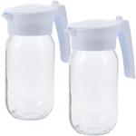 Kanne 2er-Set aus Glas - 1000ml für Wasser, Saft, Eistee & Limo - Modernes De...