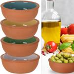 Tapas Schalen Set 4 Stück Terracotta - Ø 10x4 cm 160g je - Snackschalen mit g...