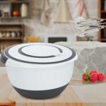 Praktische 5L Rührschüssel mit Deckel: Rutschfeste Küchenschüssel (weiss/schw...