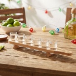 Schnapsbrett aus Bambus für 6 Schnapsgläser - Robust & langlebig - 40ml je Gl...
