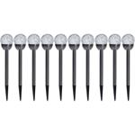 Dekorative Solar-Kugellampen: 10 Stück, 36cm, Edelstahl & Glas, warmweiss - i...