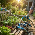 Ergonomisches 4-teiliges Beregnungsset, 3 Hand-Gartenbrausen plus Stab-Brause...