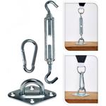 Befestigungs-Set 6-teilig für dreieckige Sonnensegel - UV-Schutz auf Balkon &...