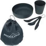 Tragbares 5-tlg. Camping Geschirr Set Schwarz mit Aufbewahrungsbeutel: Hygien...