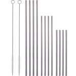 Edelstahl Trinkhalme 14-teilig - 3 Grössen & 2 Reinigungsbürsten - Spülmaschi...