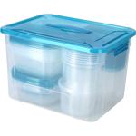 Frischhalte-Dosen-Set 50 Stück mit blauen Deckeln - 9 Grössen - BPA-frei stap...