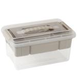 Aufbewahrungsbox mit Organizer, 5 Liter, transparent/grau - Transparente Ordn...
