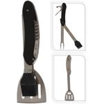 5-in-1 Grill-Multitool, aus Edelstahl, schwarz-silber – Grillgabel, Pinsel, W...
