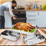 Backofen Bräter 3er-Set aus Edelstahl - zum Braten & Backen von Fleisch, Fisc...